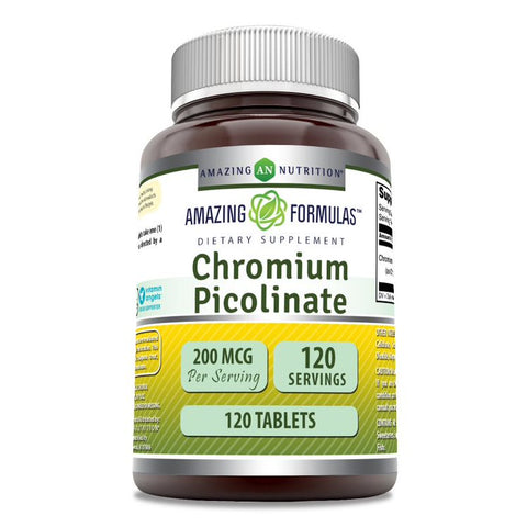 Image of Amazing Formulas Chromium Picolinate | 200 Mcg | 120 Tablets
