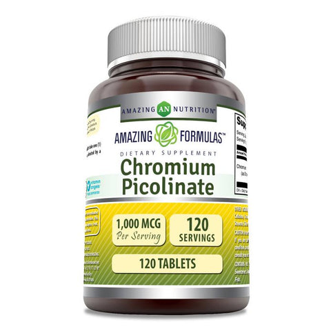 Image of Amazing Formulas Chromium Picolinate Supplement | 1000 Mcg | 120 Tablets