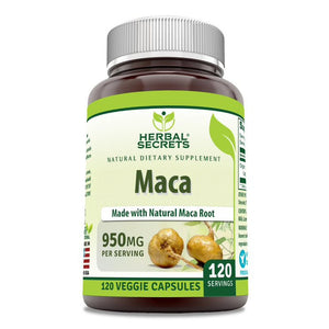 Herbal Secrets Organic Maca | 950 Mg | 120 Veggie Capsules