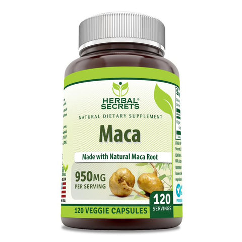 Image of Herbal Secrets Organic Maca | 950 Mg | 120 Veggie Capsules