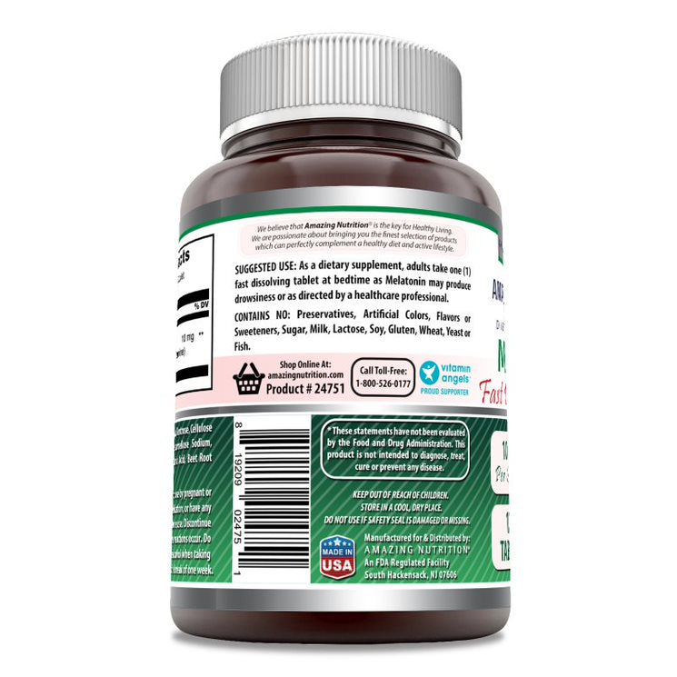 Amazing Formulas Melatonin | 10 Mg | 120 Fast Dissolving Tablets | Strawberry Flavor