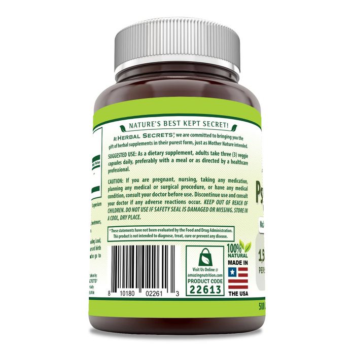 Herbal Secrets Psyllium Husk | 1500 Mg per Serving | 500 Veggie Capsules