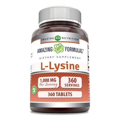 Image of Amazing Formulas L-Lysine | 1000 Mg | 360 Vegetarian Tablets