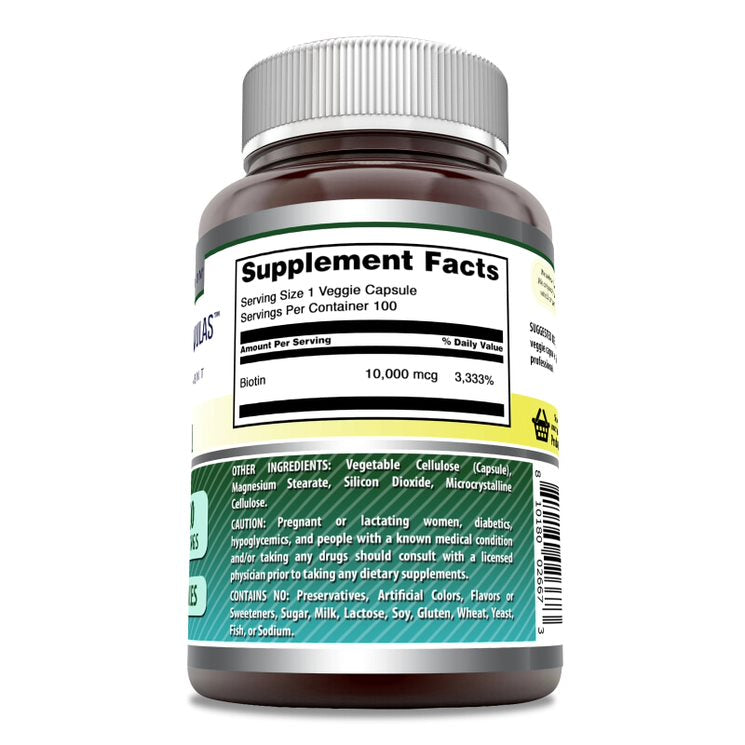 Amazing Formulas Biotin | 10000 Mcg | 100 Veggie Capsules