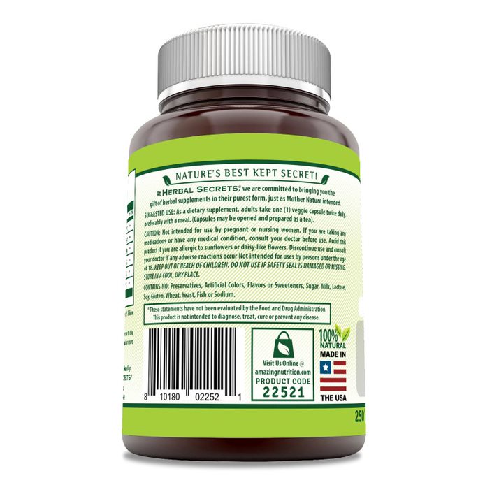Herbal Secrets Echinacea & Goldenseal Root | 450 Mg | 250 Veggie Capsules