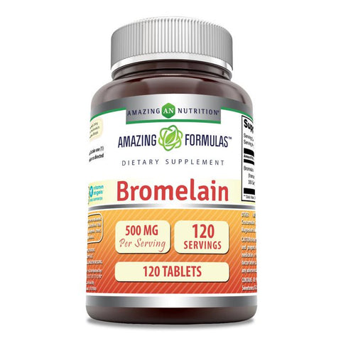Image of Amazing Formulas Bromelain Proteolytic | 500 Mg | 120 Tablets