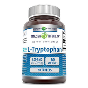 Amazing Formulas L-Tryptophan |1000 Mg | 60 Tablets