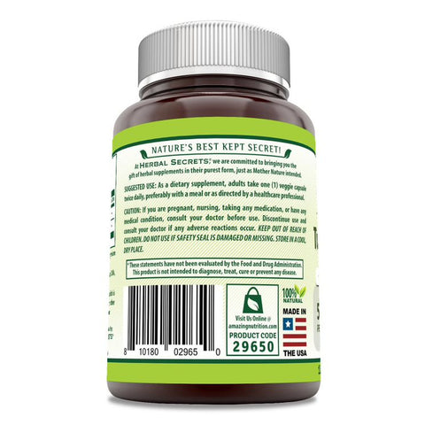 Herbal Secrets Turmeric & Ginger | 500 Mg | 180 Veggie Capsules