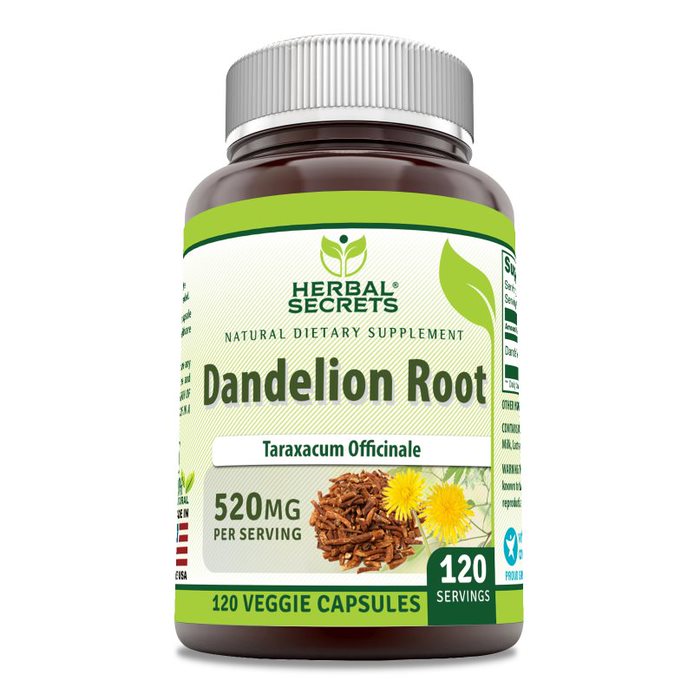 Herbal Secrets Dandelion Root | 520 Mg | 120 Veggie Capsules