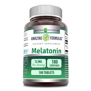 Amazing Formulas Melatonin | 12 Mg | 180 Tablets