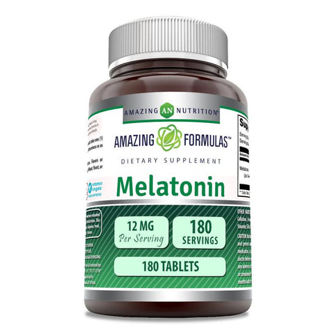 Image of Amazing Formulas Melatonin | 12 Mg | 180 Tablets