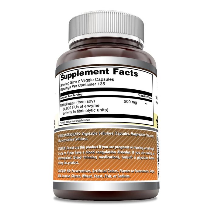 Amazing Formulas Nattokinase | 200 Mg Per Serving | 4000 FU | 270 Veggie Capsules