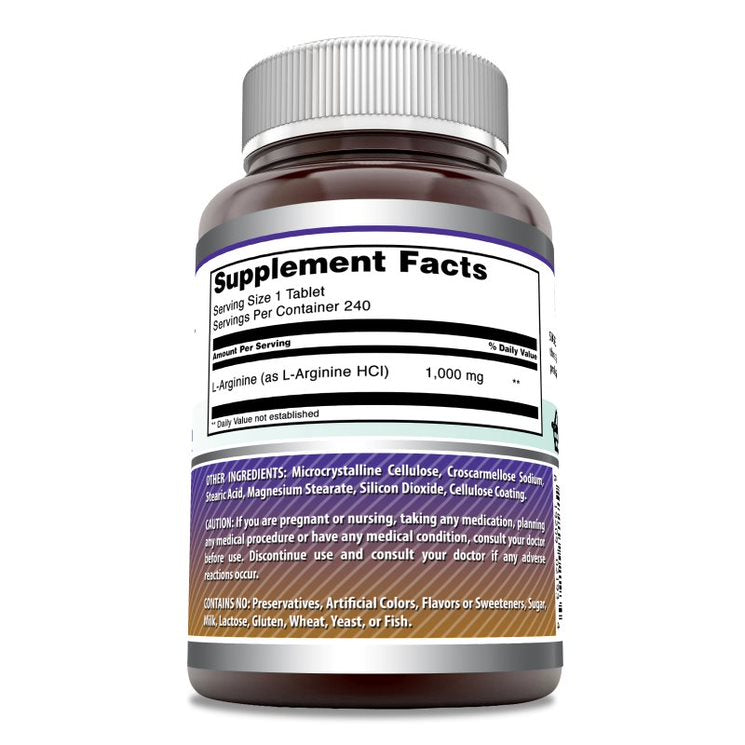 Amazing Formulas L-Arginine | 1000 Mg | 240 Tablets