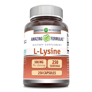 Amazing Formulas L-Lysine | 500  Mg | 250 Capsules