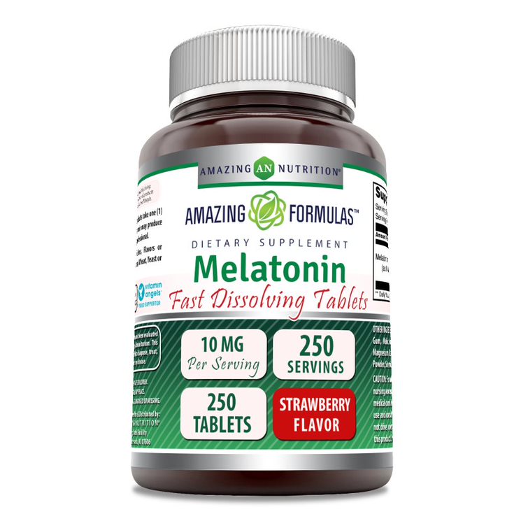 Amazing Formulas Melatonin | 10 Mg | 250 Fast Dissolving Tablets | Strawberry Flavor
