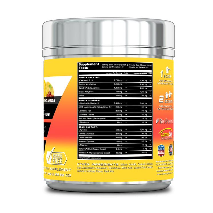 Amazing Muscle Pre Boost Extreme Pre-Workout with Caffeine | 20 Full Servings | Cherry Lemonade Flavor | 22.32 Oz | 16.25 Grams per Serving