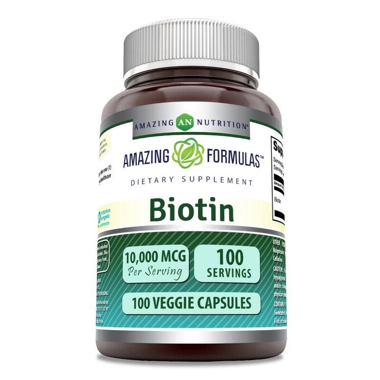 Amazing Formulas Biotin | 10000 Mcg | 100 Veggie Capsules