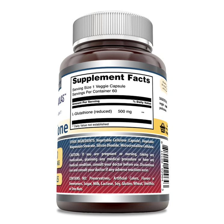 Amazing Formulas L-Glutathione | 500 Mg | 60 Veggie Capsules