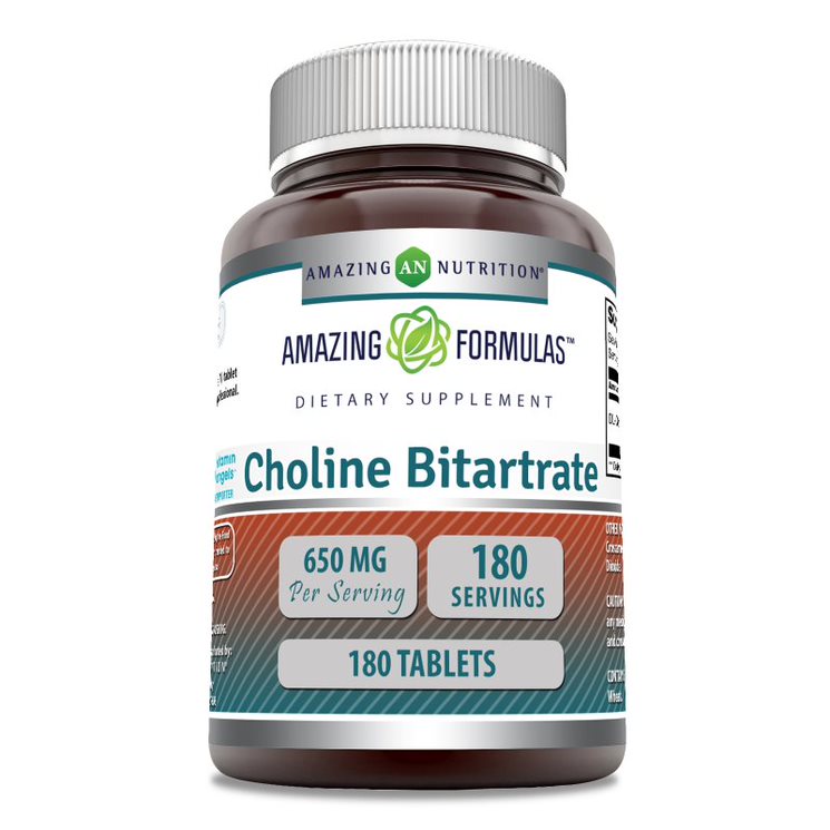 Amazing Formulas Choline Bitartrate | 650 Mg | 180 Tablets