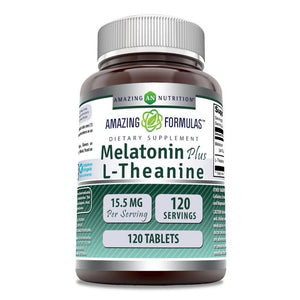 Amazing Formulas Melatonin Plus L-Theanine | 10 Mg | 120 Tablets