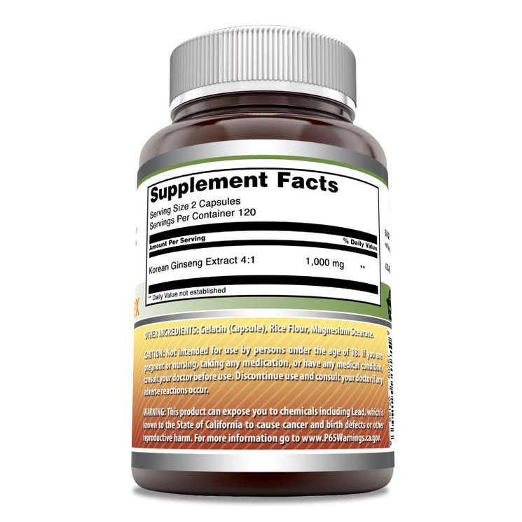 Amazing Formulas Ginseng Complex | 1000 Mg Per Serving | 240 Capsules