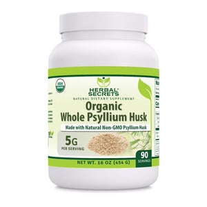 Herbal Secrets Organic Psyllium Husk | 16 Oz
