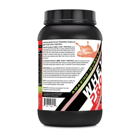 Image of Amazing Muscle Whey Protein Isolate & Concentrate | 2 Lbs | Strawberry