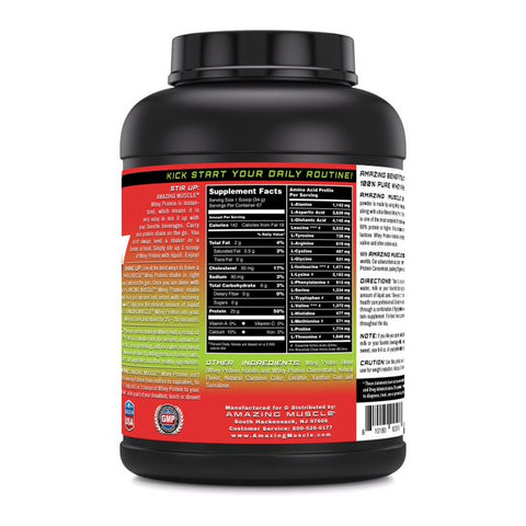 Image of Amazing Muscle Whey Protein Isolate & Concentrate | 5 Lbs | Strawberry