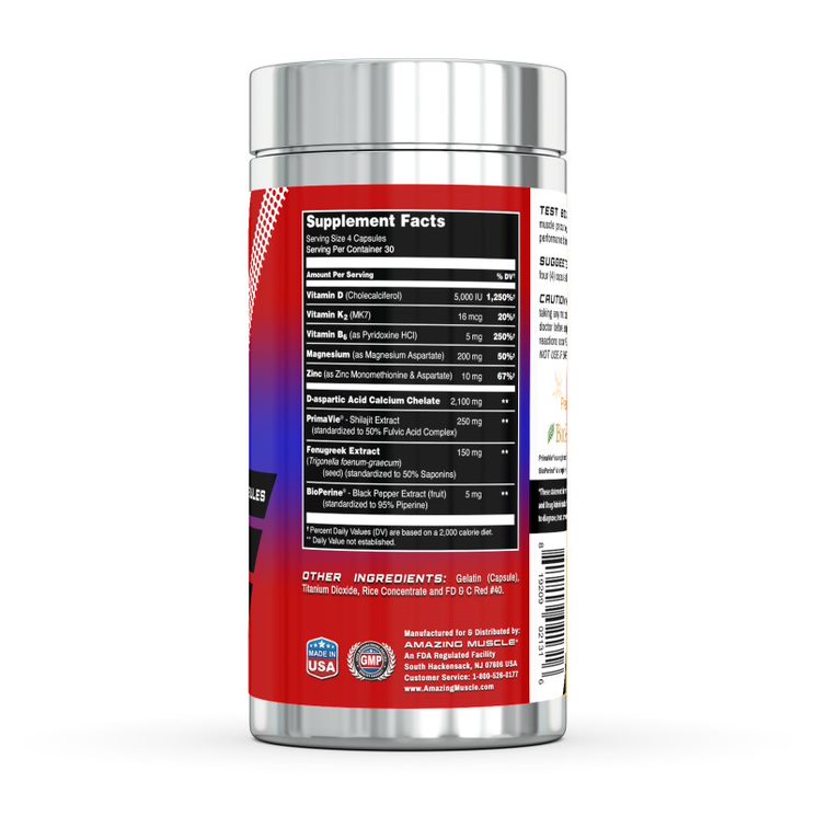 Amazing Muscle Testosterone Booster | 120 Capsules | 30 Servings