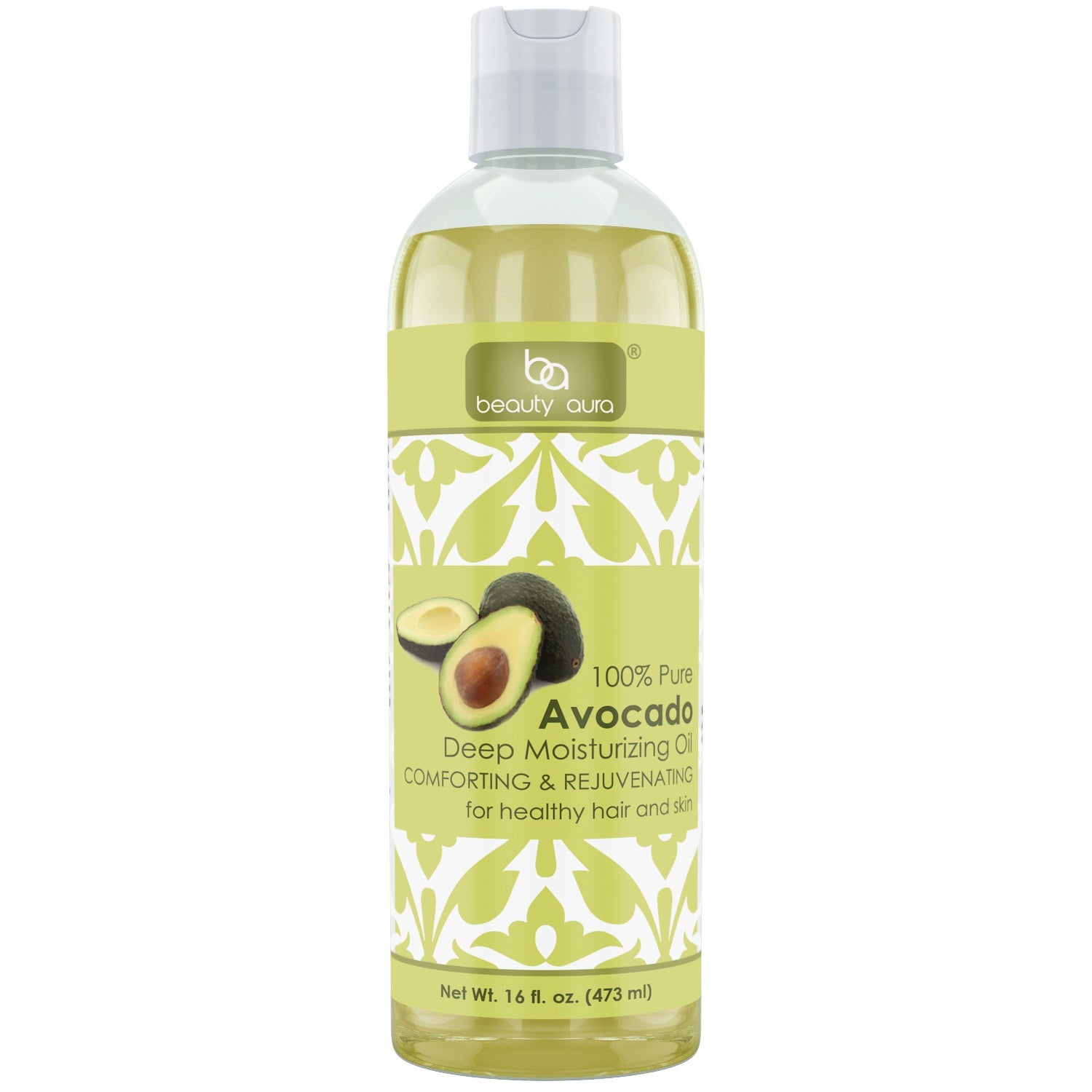 Beauty Aura Avocado Oil | 100% Pure | 16 Fl. Oz (473 ml) | Deep Moisturizing