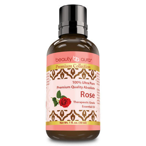 Image of Beauty Aura Premium Collection - 100 Percent Ultra Pure Rose Oil - 1 Fluid Ounce