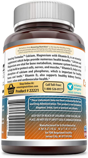 Amazing Formulas Calcium Magnesium With Vitamin D3 | 240 Veggie Capsules