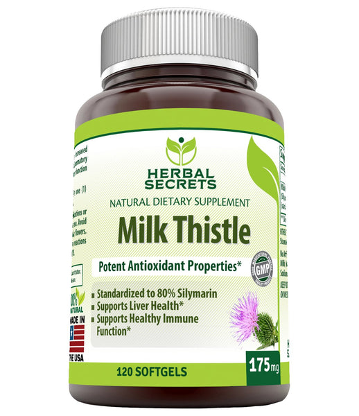 Herbal Secrets Milk Thistle 175 Mg 120 Softgels Amazing Nutrition
