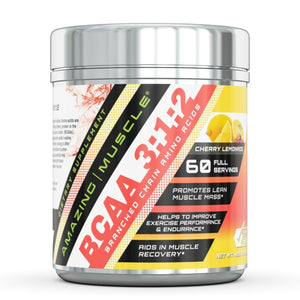 Amazing Muscle BCAA - 3:1:2 Branched Chain Amino Acid 0.94 lbs. - Approx. 60 servings (Cherry Lemonade)