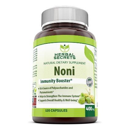 Herbal Secrets Noni - 400 Mg, 120 Capsules - Amazing Nutrition