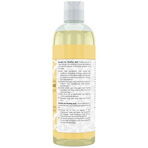 Beauty Aura Sweet Almond Oil | 32 Fl Oz | 946 Ml