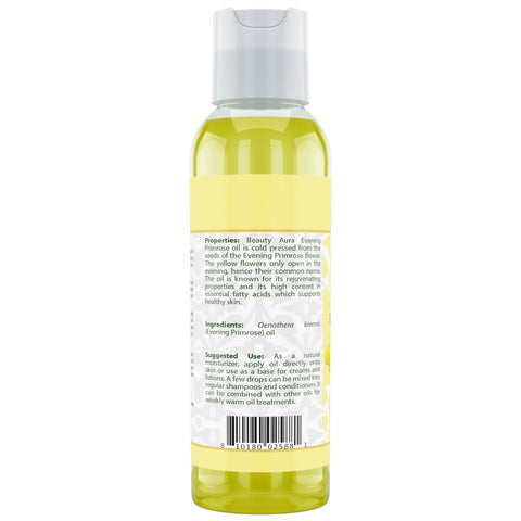 Image of Beauty Aura Evening Primrose (Cold Pressed) - 4 fl oz - for Healthy Hair, Skin & Nails.