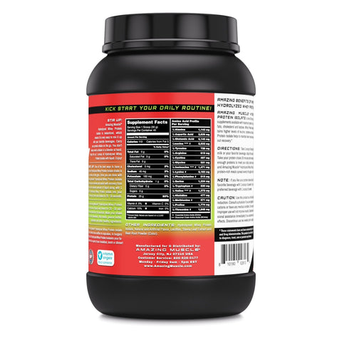 Amazing Muscle Hydrolyzed Whey Protein Isolate 3Lb Strawberry Flavor