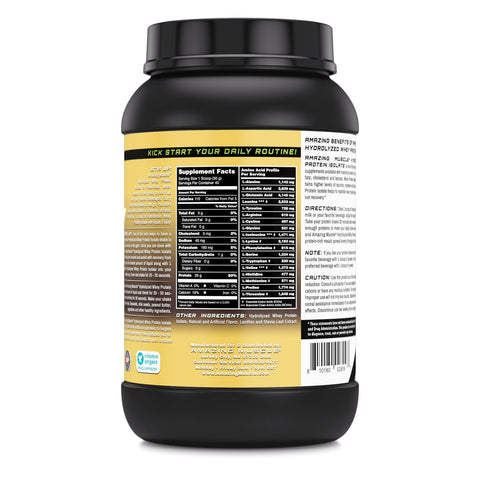 Image of Amazing Muscle Hydrolyzed Whey Protein Isolate 3 Lbs  Vanilla Flavor
