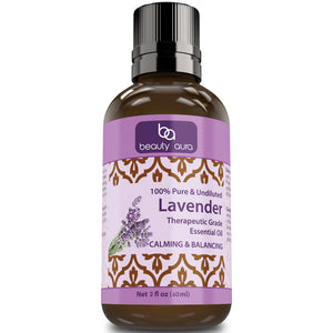 Beauty Aura Lavender Essential Oil | 2 Fl Oz | 60 Ml