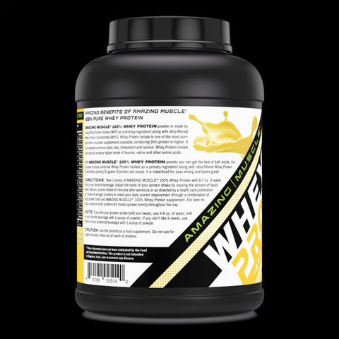 Image of Amazing Muscle Whey Protein (Isolate & Concentrate) 5 Lb Banana Flavor