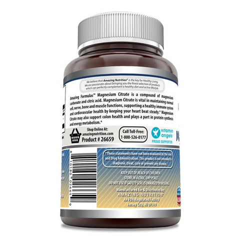 Amazing Formulas Magnesium Citrate | 200 Mg | 120 Tablets
