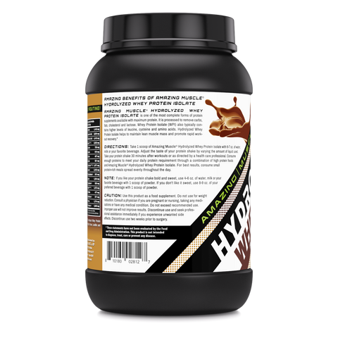 Image of Amazing Muscle Hydrolyzed Whey Protein Isolate 3 Lbs Chocolate