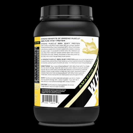 Amazing Muscle Whey Protein Isolate & Concentrate | 2 Lbs | Banana
