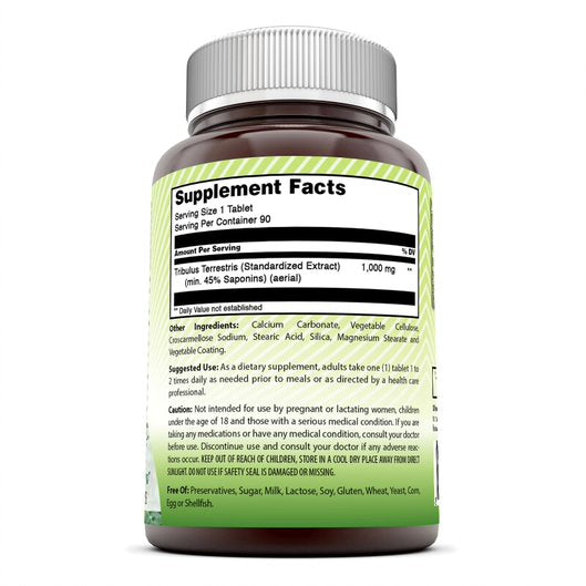 Amazing India Tribulus Extract Dietary Supplement - 1000MG (90 Tablets)