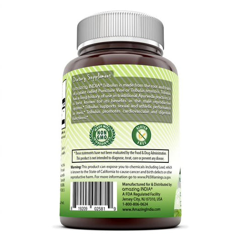 Image of Amazing India Tribulus Extract Dietary Supplement | 1000 Mg | 180 Tablets