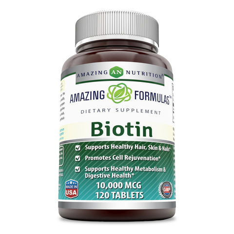 Image of Amazing Formulas Biotin | 10000 Mg | 120 Tablets