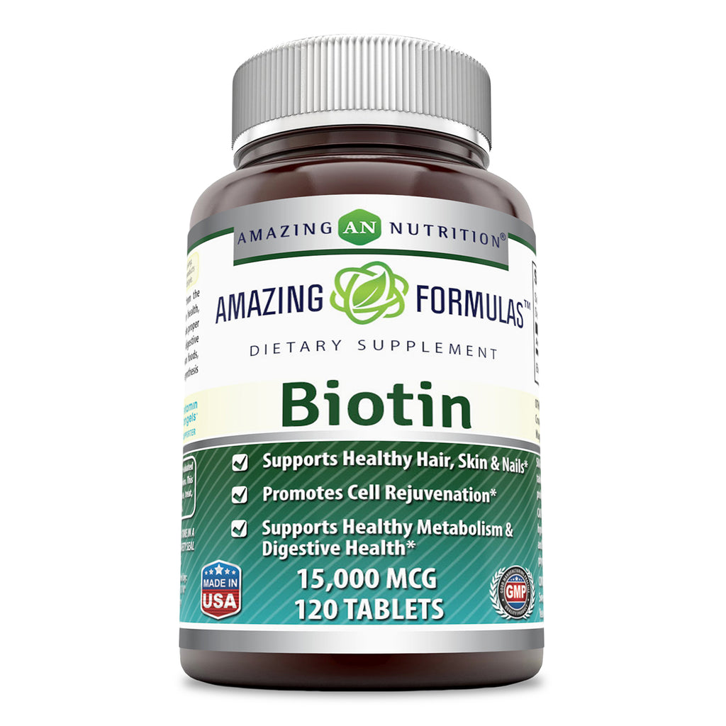 Amazing Formulas Biotin | 15000 Mcg | 120 Tablets