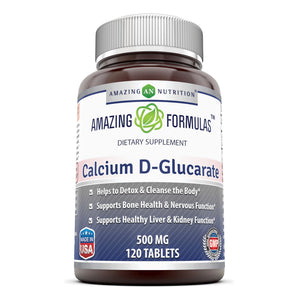 Amazing Formulas Calcium D Glucarate 500 Mg 120 Tablets - Amazing Nutrition