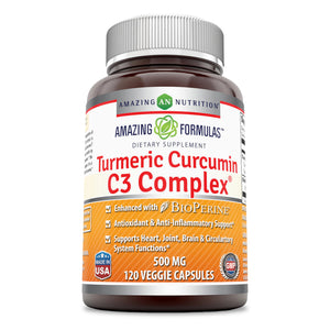 Amazing Formulas Turmeric Curcumin C3 Complex | 500 Mg | 120 Veggie Capsules